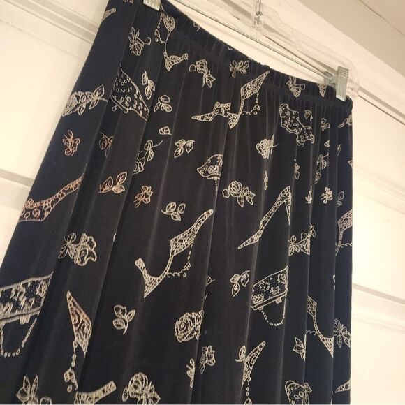 Morgan Cole stretchy black and white heel print pants S - Picture 2 of 4